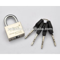 Nouvelle arrivée High Security Nickle Plated Galvanoplastie Argent Petit Mignon Carré Fer Padlock Fermeture en laiton / fer